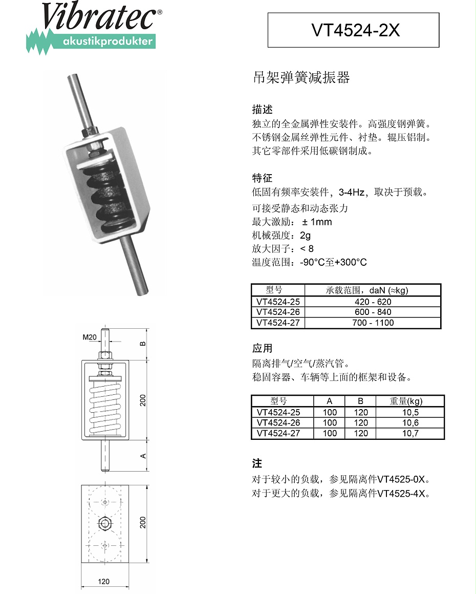 VT4524-2X吊架弹簧减振器