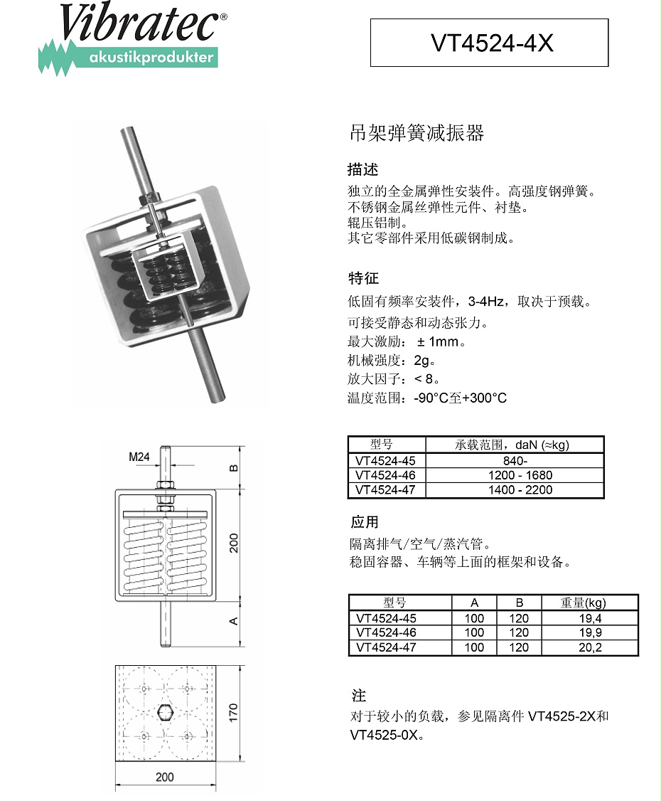 VT4524-4X吊架弹簧减振器