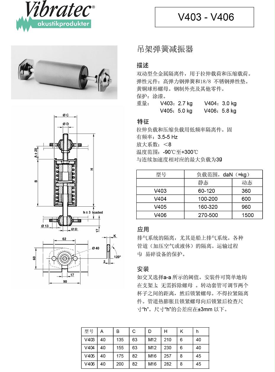 V403 - V406吊架弹簧减振器